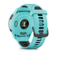Смарт-годинник Garmin Forerunner 265 корпусом кольору аква з чорним безелем та чорний силіконовим ремінцем