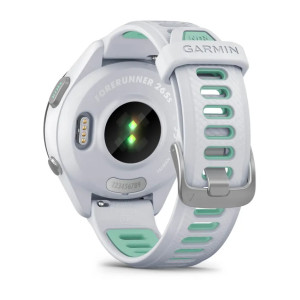 Смарт-годинник Garmin Forerunner 265S білий корпус з чорним безелем та білим силіконовим ремінцем