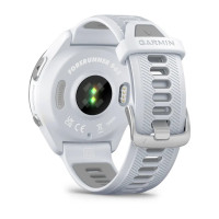 Смарт-годинник Garmin Forerunner 965 білий корпус з титановим безелем з білим силіконовим ремінцем