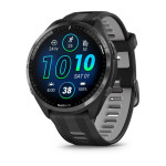 Смарт-годинник Garmin Forerunner 965 чорний корпус з сірим титановим безелем з чорним силіконовим ремінцем