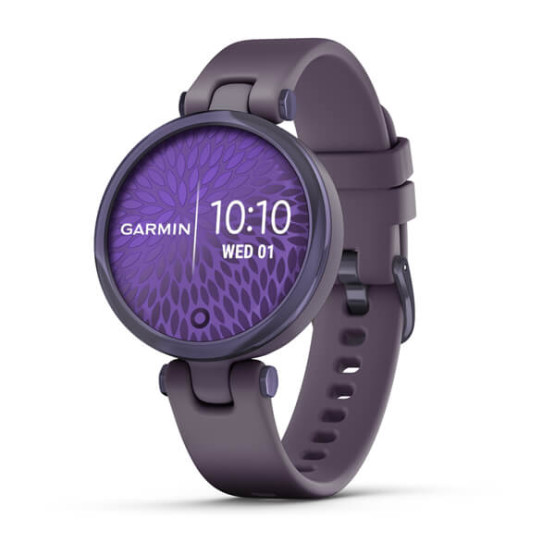 Garmin Lily Sport Midnight Orchid Bezel with Deep Orchid Case and Silicone Band