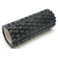 Массажный ролик EasyFit Grid Roller EF11 33 см  черный  роллер  валик  цилиндр 