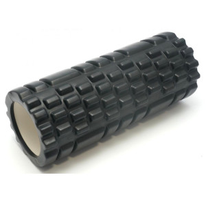 Масажний ролик EasyFit Grid Roller EF11 33 см  чорний  ролер  валик  циліндр 
