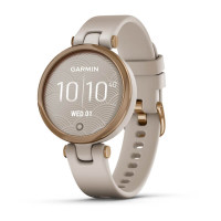 Garmin Lily Sport Rose Gold Bezel with Light Sand Case and Silicone Band