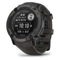 Смарт-годинник Garmin Instinct 2X Solar з силіконовим ремінцем кольору графіт
