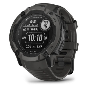 Смарт-годинник Garmin Instinct 2X Solar з силіконовим ремінцем кольору графіт