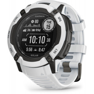 Смарт-годинник Garmin Instinct 2X Solar з білим силіконовим ремінцем