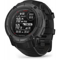 Тактичний годинник Garmin Instinct 2X Solar Tactical Edition – Black з чорним силіконовим ремінцем