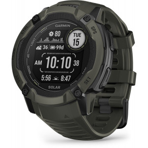 Смарт-годинник Garmin Instinct 2X Solar з силіконовим ремінцем кольору мох