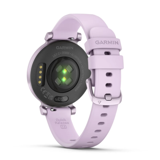 Смарт-годинник Garmin Lily 2 бузковий металік з силіконовим ремінцем світло-фіолетового кольору