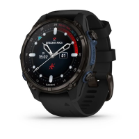 Garmin Descent Mk3i (43 мм) карбоново-сірий DLC титановий з чорним силіконовим ремінцем