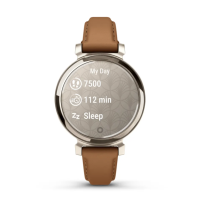 Смарт-годинник Garmin Lily 2 Classic кремове золото з коричневим шкіряним ремінцем