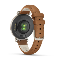 Смарт-годинник Garmin Lily 2 Classic кремове золото з коричневим шкіряним ремінцем