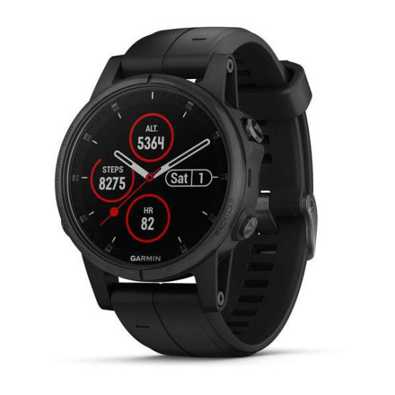 Garmin Fenix 5S Plus Sapphire, Black with Black Band