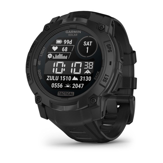Смарт-годинник Garmin Instinct 3 Tactical Edition, 50 мм, Solar, Black з чорним ремінцем
