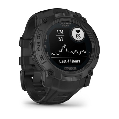 Смарт-годинник Garmin Instinct 3 Tactical Edition, 50 мм, Solar, Black з чорним ремінцем