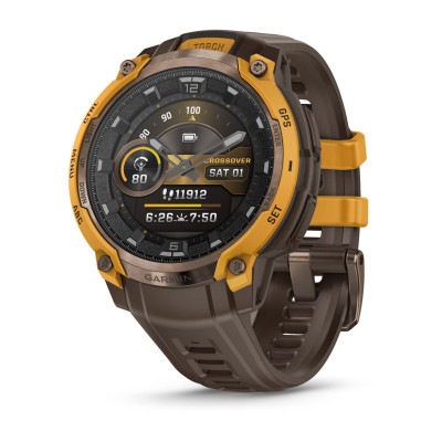 Смарт-годинник Garmin Instinct Crossover AMOLED, Bronze Sunburst/Cocoa