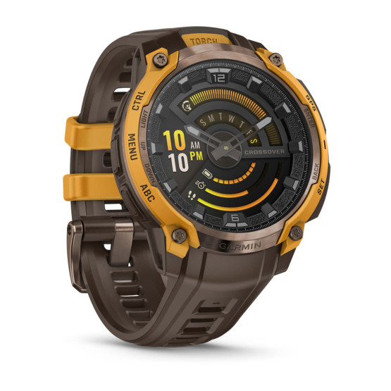 Смарт-годинник Garmin Instinct Crossover AMOLED, Bronze Sunburst/Cocoa