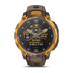 Смарт-часы Garmin Instinct Crossover AMOLED, Bronze Sunburst/Cocoa