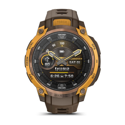 Смарт-годинник Garmin Instinct Crossover AMOLED, Bronze Sunburst/Cocoa