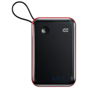 Зовнішній портативний акумулятор Baseus Mini S Digital Display 10000mAh Black Red 15W