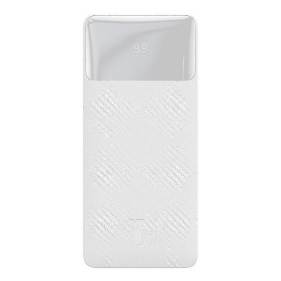 Зовнішній портативний акумулятор Baseus Bipow Digital Display 30000mAh 15W White