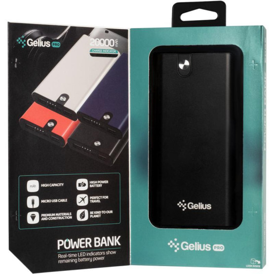 Зовнішній портативний акумулятор Gelius GP-PB20-013 Pro Edge 20000mAh Black 10.5W