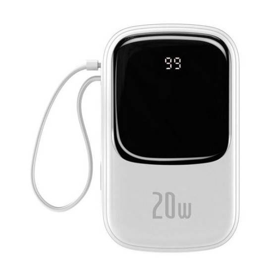 Зовнішній портативний акумулятор Baseus Qpow Pro Digital Display Fast Charge iP 10000mAh White 20W (