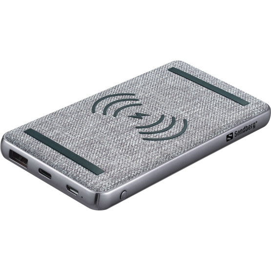 Зовнішній портативний акумулятор Sandberg Powerbank 10000mAh Wireless QI 15W, USB, 2xType-C OUT ( PD