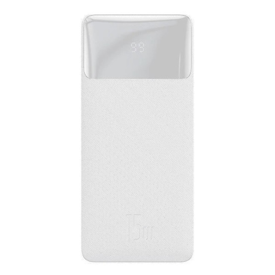 Зовнішній портативний акумулятор Baseus Bipow Digital Display Overseas Edition 30000mAh 15W White