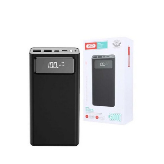 Зовнішній портативний акумулятор XO PR125 50000mAh Black 37W