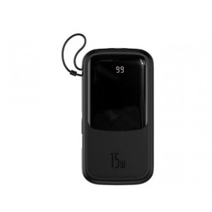 Зовнішній портативний акумулятор Baseus Q Pow Digital Display 20000mAh Black 15W (+Type-C)(PPQD-G01)