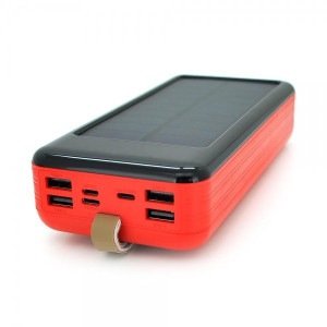 Зовнішній портативний акумулятор Voltronic KKD-6W 60000mAh Red 10W з сонячною батареєю