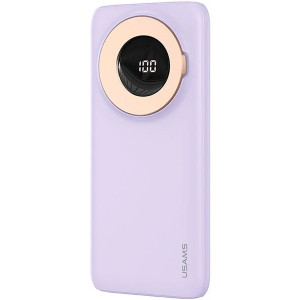 Зовнішній портативний акумулятор USAMS US-CD171 10000mAh Lilac PB62 2in1 Wireless&Holder 20W