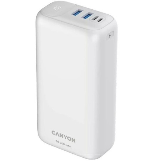 Зовнішній портативний акумулятор Canyon PB-301 30000mAh White 22.5 W