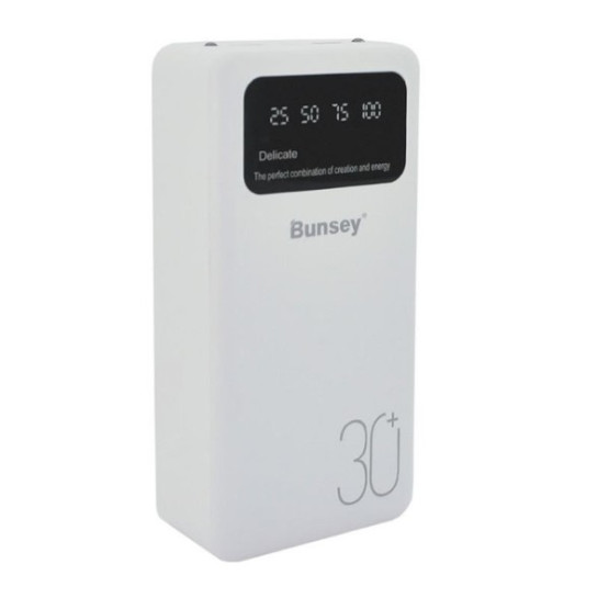 Зовнішній портативний акумулятор Bunsey BY-12 30000mAh White QC22.5W/PD20W