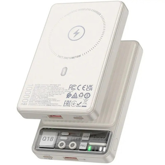 Зовнішній портативний акумулятор Hoco Q18 Tourer 10000mAh Milky White 22.5W
