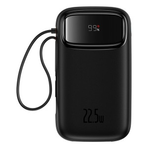 Зовнішній портативний акумулятор Baseus Qpow 2 Dual-Cable Digital Display Fast Charge 22.5W 20000mAh