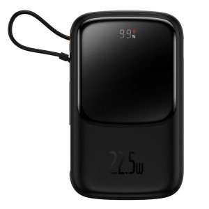 Зовнішній портативний акумулятор Baseus Qpow Digital Display Fast Charging 22.5W 10000mAh Black with
