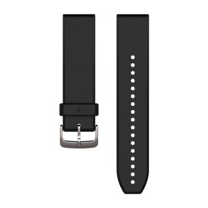 Ремінець Garmin QuickFit 22, 22 мм, силікон, Чорний зі сталевою фурнітурою