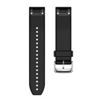 Ремінець Garmin QuickFit 22, 22 мм, силікон, Чорний зі сталевою фурнітурою