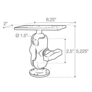 Кріплення RAM Mounts Universal Marine Electronic Mount - C Size Short RAM-111U-B