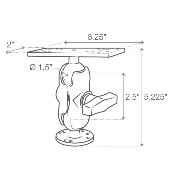 Кріплення RAM Mounts Universal Marine Electronic Mount - C Size Short RAM-111U-B