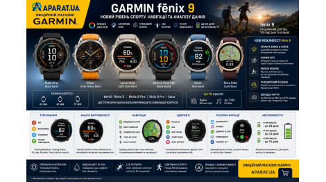 Garmin fеnix 9 aбо fеnix 8: що змінилося? Нові функції, можливості та технології!